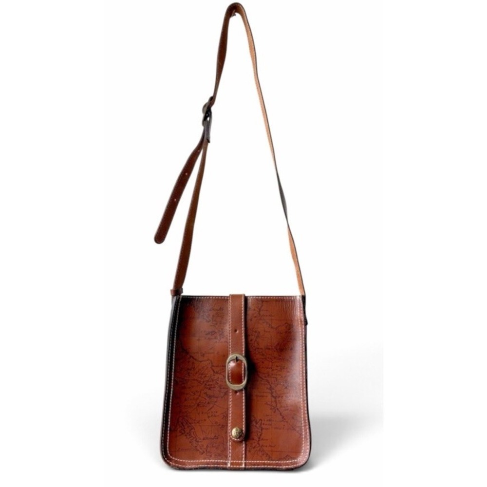 Patricia Nash Heritage Venezia Crossbody Bag Cognac Leather Brown Tan Handbag